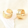 Brass Micro Pave Clear Cubic Zirconia Cuff Earrings EJEW-F370-32G-6