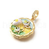 Brass Micro Pave Cubic Zirconia & Enamel Pendants KK-R222-15G-01-2
