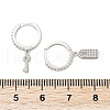 Lock & Key 925 Sterling Silver Micro Pave Clear Cubic Zirconia Hoop Earrings for Women EJEW-G427-01P-03-5