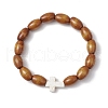 12Pcs Dyed Synthetic & Natural Gemstone and Natural Wood Beads Stretch Bracelet Set for Women Men BJEW-JB11564-3