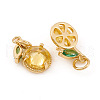 Brass Micro Pave Cubic Zirconia Charms X-ZIRC-G169-03G-2