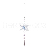 AB Color Glass Snowflake Pendant Decorations AJEW-Q144-02P-03-1