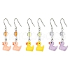 3 Pair 3 Color Resin Duck Dangle Earrings EJEW-JE05420-1