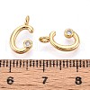Brass Micro Pave Cubic Zirconia Charms KK-N263-97G-C-3