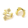 Brass Micro Pave Clear Cubic Zirconia Cuff Earrings for Women EJEW-I305-35G-2