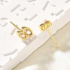 Horse Eye Brass Micro Pave Clear Cubic Zirconia Stud Earrings EJEW-R018-09G-2