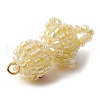 Seed Beads Beaded Charms PALLOY-MZ00318-01-4