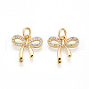 Brass Micro Pave Cubic Zirconia Charms KK-N257-43G-1