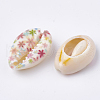 Printed Natural Cowrie Shell Beads X-SHEL-S274-27I-1
