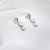 Simple Heart Stainless Steel Dangle Stud Earrings AR2302-1-1