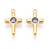 Ion Plating(IP) 304 Stainless Steel Micro Pave Cubic Zirconia Charms STAS-N110-01E-G-1