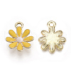 Light Gold Plated Alloy Pendants X-ENAM-T009-39B-2