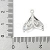 Brass Pave Light Sky Blue and Clear Cubic Zirconia Sea Animal Connector Charms KK-M326-07C-P-3