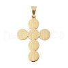 304 Stainless Steel Saint Benedict Medal Cross Pendants STAS-F012-12G-1