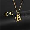 Golden Stainless Steel Initial Letter Jewelry Set IT6493-10-1