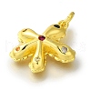 Rack Plating Brass Micro Pave Cubic Zirconia Pendant KK-H485-25G-2