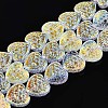 Electroplate Transparent Glass Beads Strands EGLA-N017-04A-1