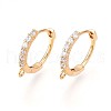 Brass Micro Pave Cubic Zirconia Hoop Earring Finding KK-N261-26G-1