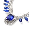 Alloy Rhinestone Rectangle Pendant Necklaces & Horse Eye Stud Earring Sets for Women SJEW-U001-01P-04-5