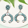 Alloy Synthetic Turquoise Dangle Stud Earrings EJEW-U053-09A-AS-2