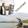 SUPERFINDINGS 100Pcs Brass with Stainless Steel Fishing Fishhook Connector Clasp FIND-FH0010-48B-6