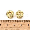 Flower Brass Micro Pave Cubic Zirconia European Beads KK-V008-19G-03-2
