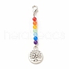 Chakra Theme Natural & Dyed Malaysia Jade Beaded Pendant Decorations HJEW-JM00641-03-1