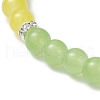 Baking Painted Imitation Jade Glass Round Beaded Charm Bracelets BJEW-JB11737-05-4