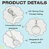 BENECREAT 1Pc 925 Sterling Silver Pendant Cabochon Settings STER-BC0002-78B-4