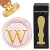 Brass Wax Seal Stamp with Wood Handle AJEW-WH0412-0318-1
