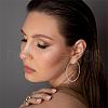 Anti-Tarnish Rhodium Plated 925 Sterling Silver Hoop Earrings Endless Unisex Small Hoop Earrings 40mm Gold Plating Huggie Hoop Earrings for Women Men JE1076A-05-5