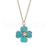 Synthetic Turquoise Clover Pendant Necklaces NJEW-JN05132-03-2