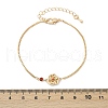 Mother's Day Brass Micro Pave Cubic Zirconia Birthday Flower Link Bracelets BJEW-U031-01G-01-5