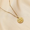 Constellation Coin Stainless Steel Pendant Necklace for Women PW-WG95399-02-1