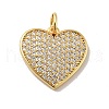 Heart Brass Micro Pave Cubic Zirconia Pendants KK-G419-23G-01-2