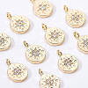 Brass Micro Pave Cubic Zirconia Charms KK-BC0006-30G-6