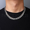 201 Stainless Steel Curb Chain Necklaces for Men NJEW-Q336-07A-P-2