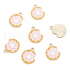 Light Gold Plated Alloy Enamel Pendants ENAM-R136-29-1