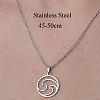 201 Stainless Steel Hollow Wave Pendant Necklace NJEW-OY001-29-3