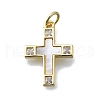 Brass Micro Pave Clear Cubic Zirconia Pendants KK-V010-10G-02-1