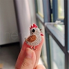 Chick Alloy Rhinestone Brooches PW-WG23392-01-4