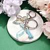 26Pcs Transparent Epoxy Resin & Transparent Acrylic & Faux Suede Tassel Keychain KEYC-JKC01202-21-1