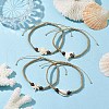 4Pcs Sea Animals Synthetic Turquoise Beads Braided Nylon Cord Bracelets BJEW-JB10210-2