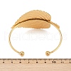 Leaf 304 Stainless Steel Cuff Bangles BJEW-V009-02G-2