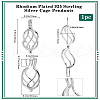 Beebeecraft 1Pc Rhodium Plated 925 Sterling Silver Cage Pendants STER-BBC0007-18A-2
