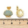 Brass Enamel Stud Earrings EJEW-R032-07G-02-5