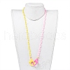 Personalized Two Tone ABS Plastic Cable Chain Necklaces NJEW-JN02825-03-4