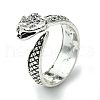 Snake Alloy Open Cuff Rings RJEW-K275-56AS-1