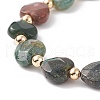 Natural Indian Agate Heart Beaded Bracelet BJEW-JB08697-02-4