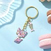 Alloy Enamel Cat Keychain KEYC-JKC01182-4